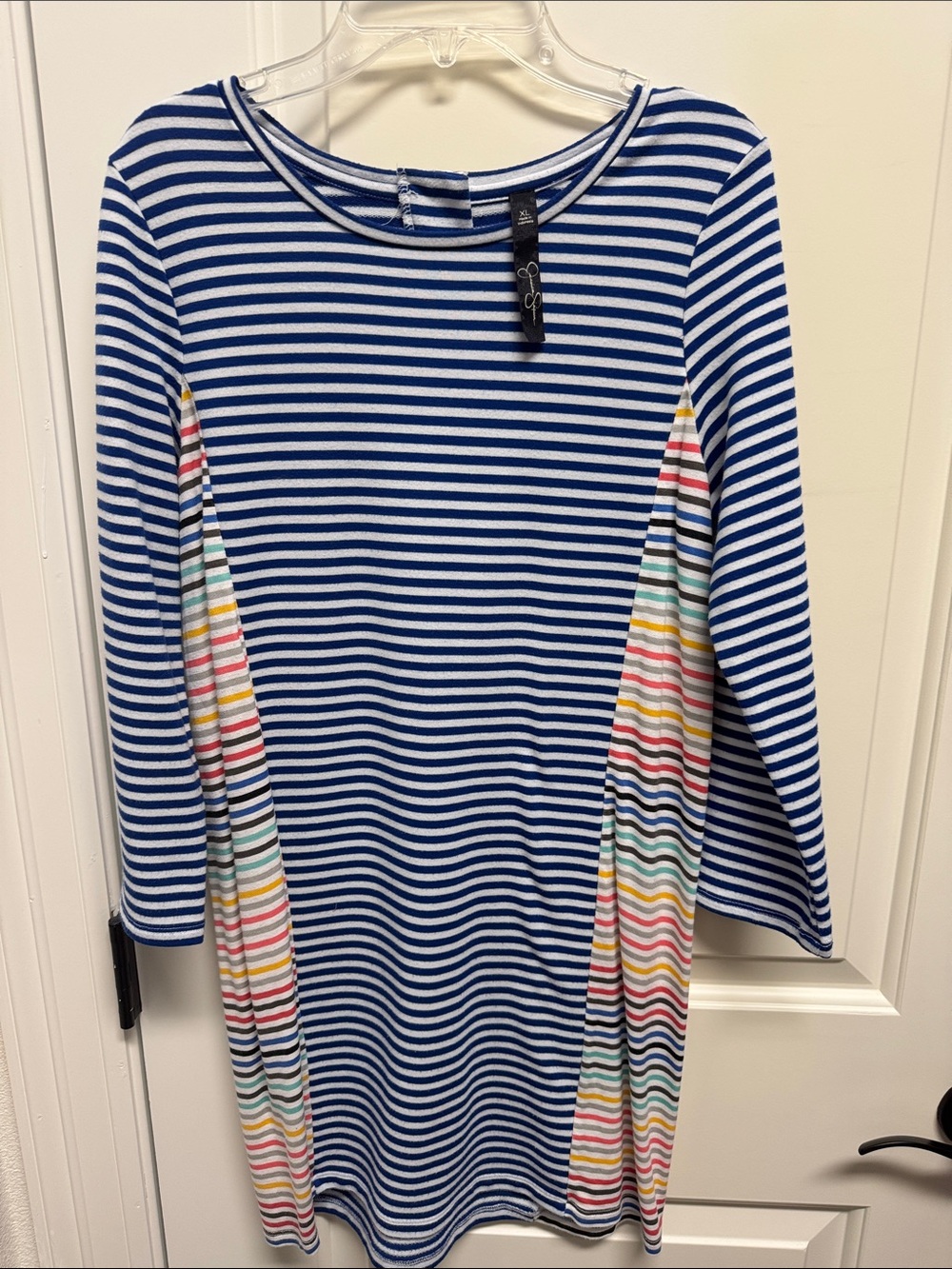 Jessica Simpson Blue & White Striped Knit Dress